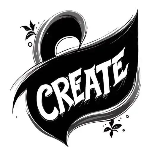 Word 'Create' Calligraphy Style