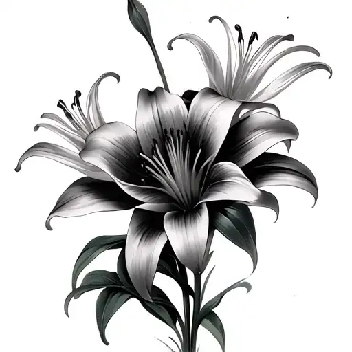 Lilies With Illusions And Shading Incorporating Elements