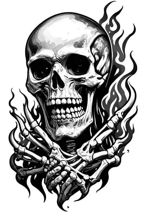 Skeleton Suffering Burning