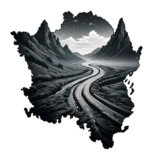 Windy Road Down The Middle Of Map