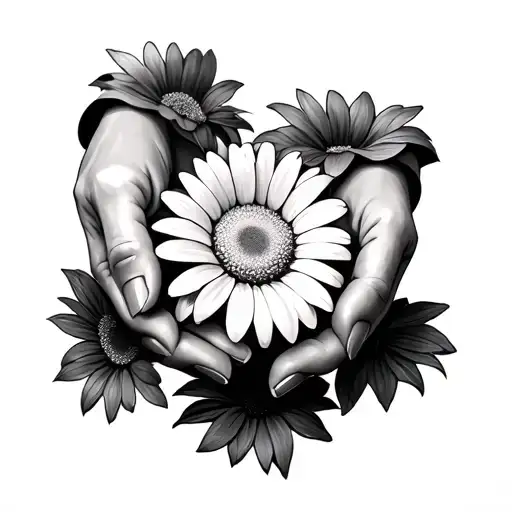 Hands Giving Single Daisy Flower