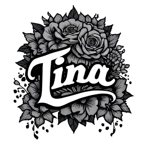 Tramp Stamp With The Name Tina In The Middle
