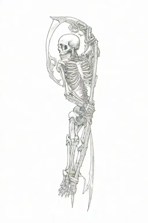 A Skeleton Holding A Scythe