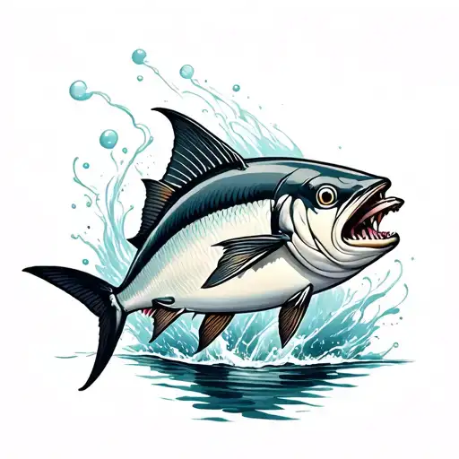 Tuna Fish Jumping