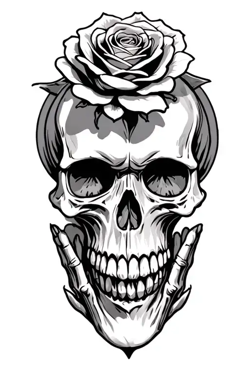 Skull Rose Evil Speak No Evil