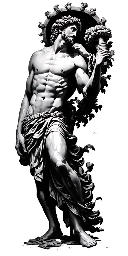 Greek God Dionysus Fighting Appollo