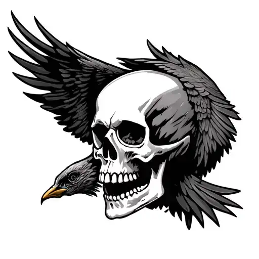 Skull With Crowes