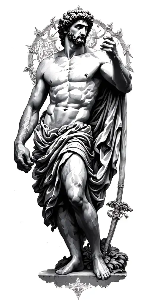 Greek God Dionysus Fighting Appollo