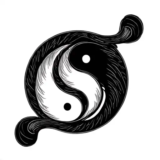 Monkey Mouse Circle Yen And Yang Symbol