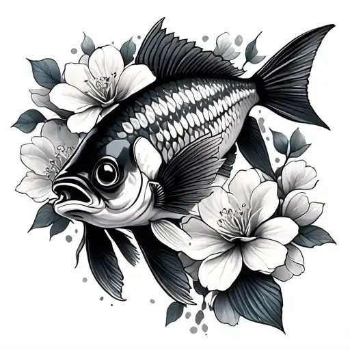 Fish And Cherry Blossoms