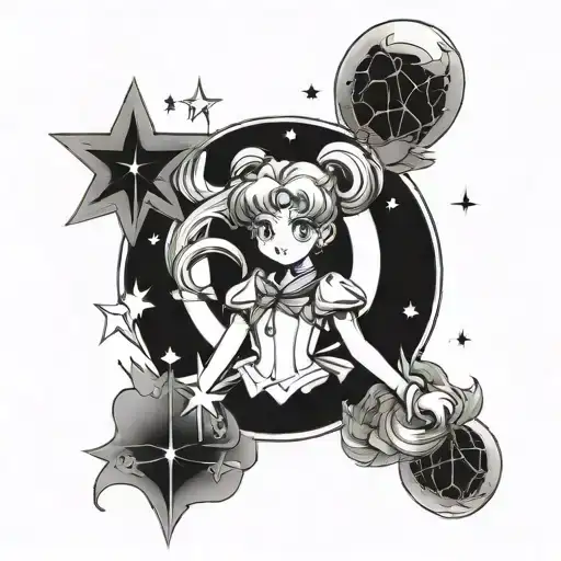 Sailor Moon Surrounded By Stars
