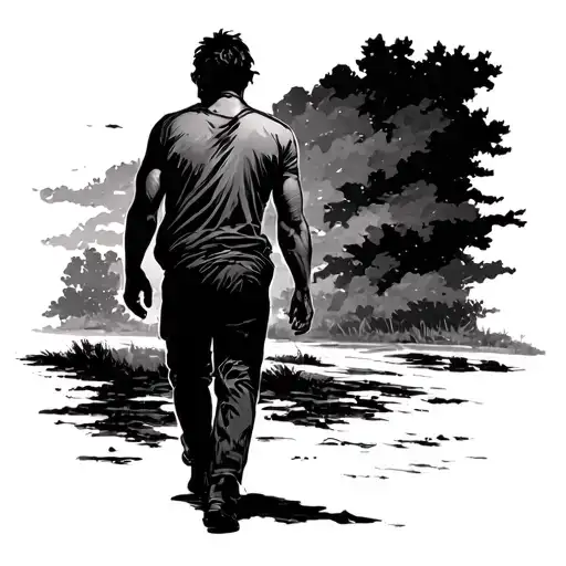 Alone Man Walking Alone