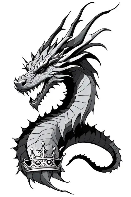 Dragon With A Prince And A Broken Crown