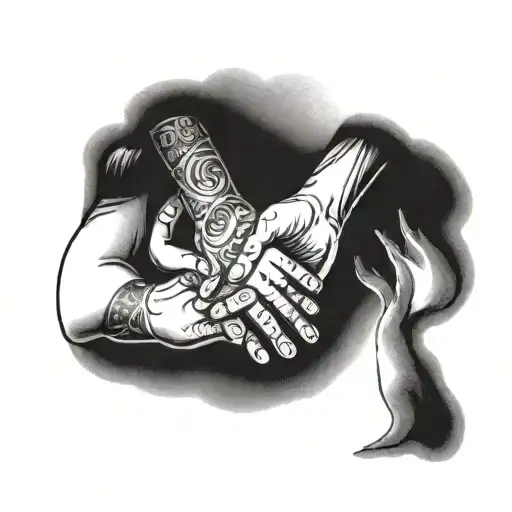 Father Mother Sister Brother Holding Hands