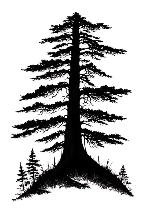 Forest Silhouette Of A Tattoo Design