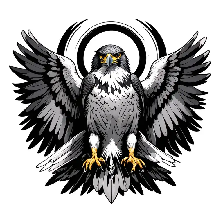 Falcon With Spread Wings Spread