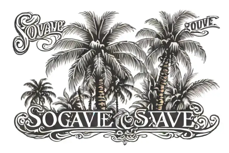 Soave Font With A Palmtree