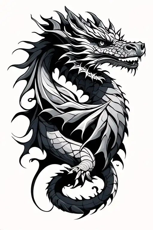 Scottish Tribal Dragon Wrapped