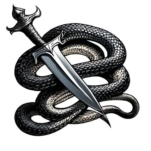 Dagger With Snake Wrapped