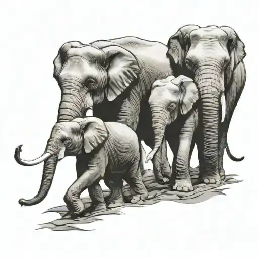 Three Elephants Walking Together Symbolizing The Client's