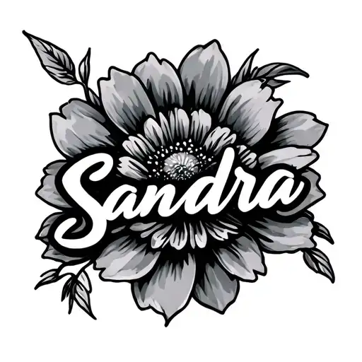 Sandra Name With A Flower
