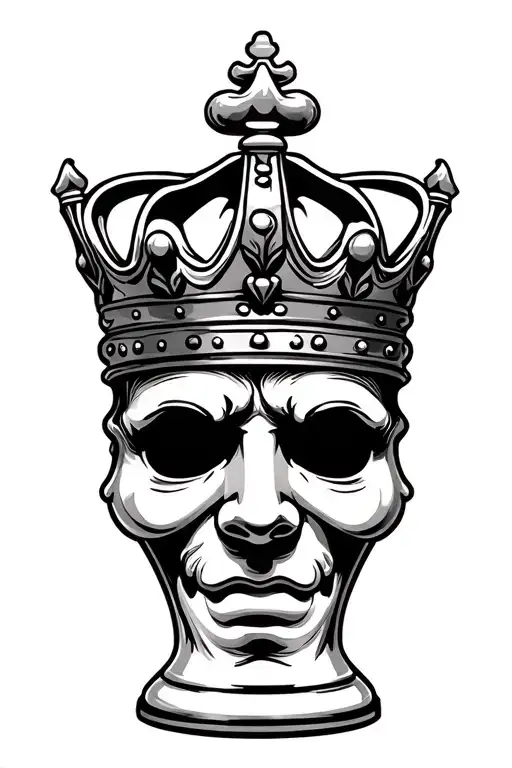 King Chess Piece With A Crown On Top