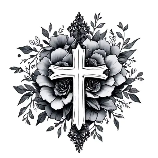 Cross And Floral