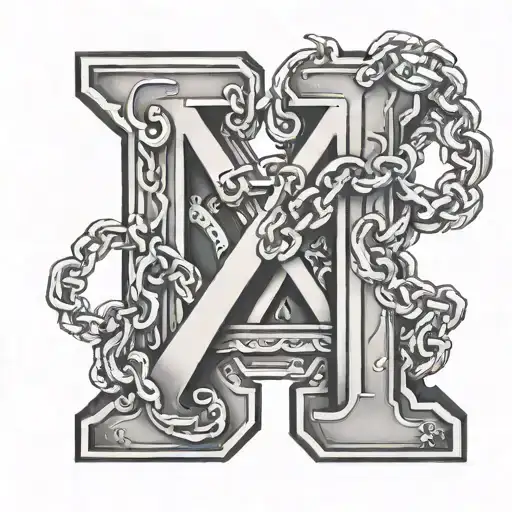 Letter M Holding Letter C By Chain