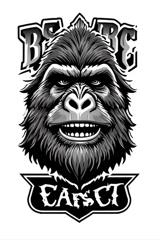 Bigfoot Head Camping Patrotic And Thigh With Color