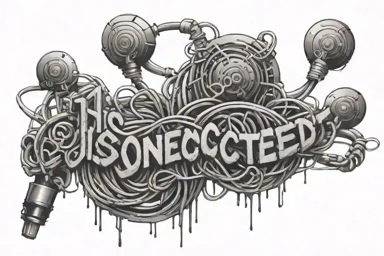 The Word Disconnected With Wires Attached