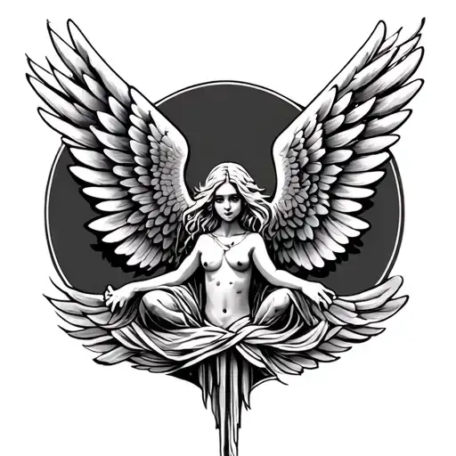Memorial Tattoo With Wings