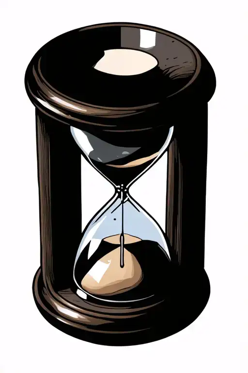 Hour Glass With Sand Clock