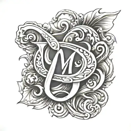 Unique Tattoo Design Using Letter M And C