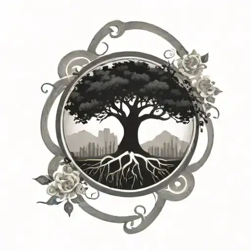 Karma Sympol And Tree Surrounded