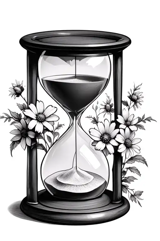 Hourglass With Wildflowers