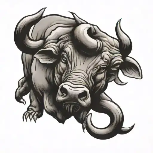 Simetrical Taurus Bull And Plumber