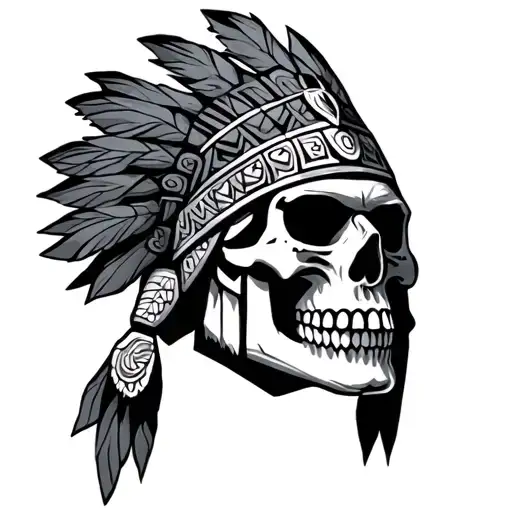 Aztec Warrior Skull