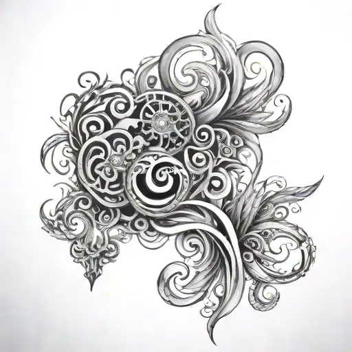 Spiritual Tattoo Design With Smoke Swirling