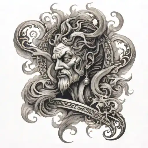 Spiritual Looking Tattoo Design With Wispy Smoke Rising