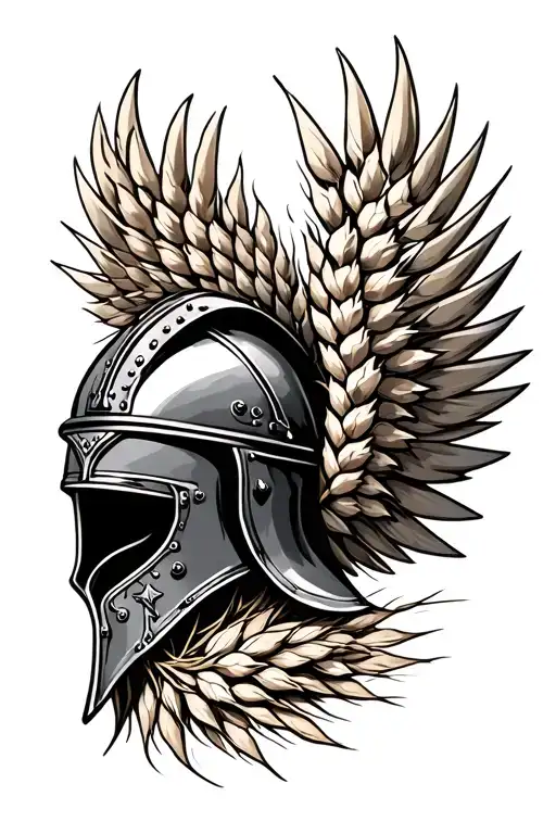 Hussar Helmet With Wings With Wheat Stalk Underneath