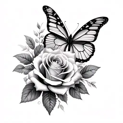 Roses And Butterfly