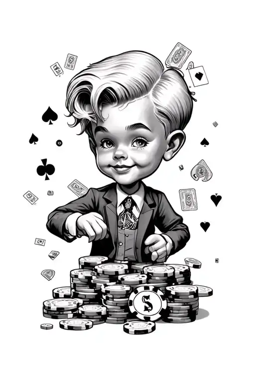 Richie Rich Money Wash With Cards And Poker Chip One Day At A Time