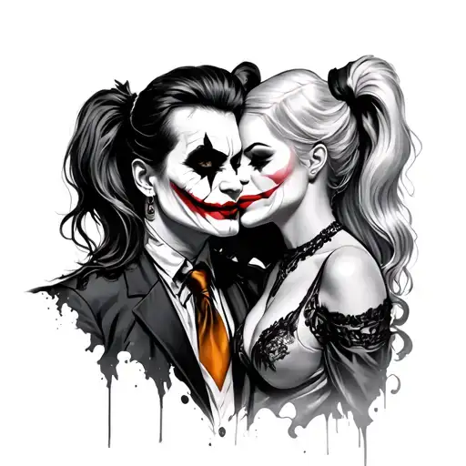 Joker Harley Quinn Kiss Love