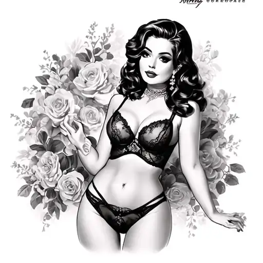Pin Up Girl In Lingerie