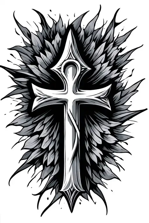 Pointed Cross With 999 Behind It