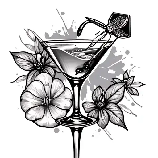 Pin Up Girl In Cocktail Glass