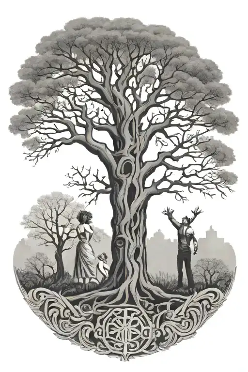 Tree Of Life With A Man And Women In The Trunk