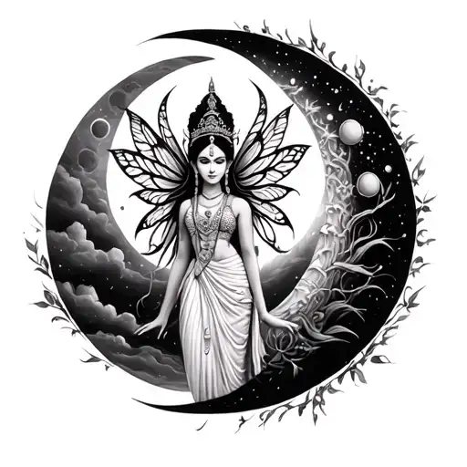 Khmer Fairy In Moon Phases