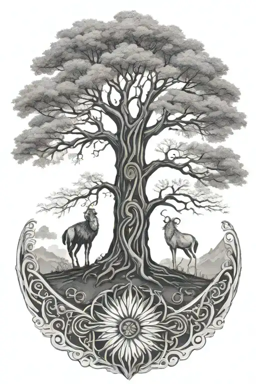 Tree Of Life With A Man And Woman In The Trunk