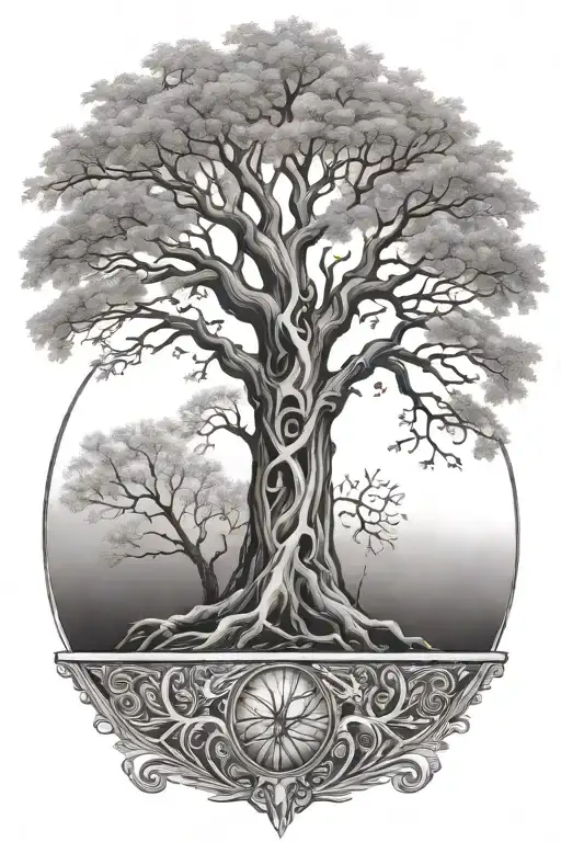 Tree Of Life With A Man And Woman In The Trunk